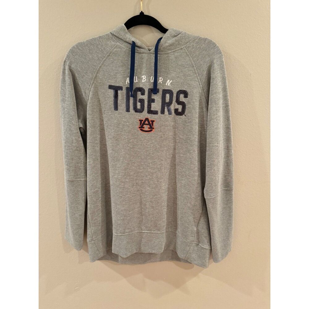 Auburn Tigers Womens Sequin‎ Hoodie Gray Medium SEC Team Go Tigers!